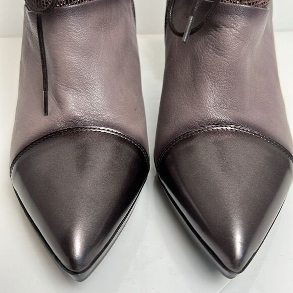 Hispanitas Leather Heeled Pointed Toe Side Zip Ankle Boots Size 38 - Picture 9 of 15